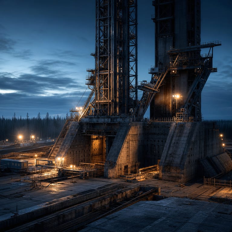 Plesetsk Cosmodrome construction, Arkhangelsk Region
